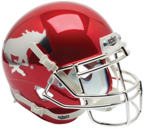 Southern Methodist SMU Mustangs Red Chrome Schutt Mini Authentic Football Helmet