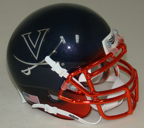 Virginia Cavaliers Alternate Navy Chrome Schutt Mini Authentic Football Helmet