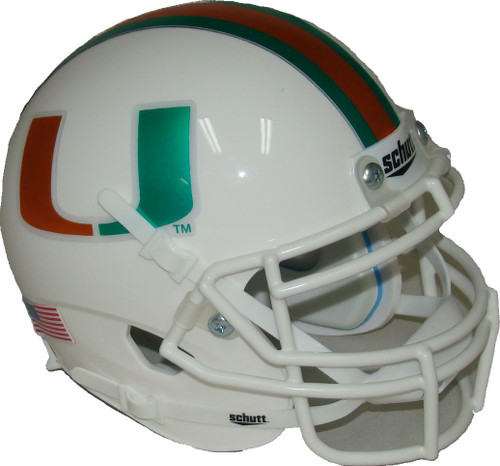 Miami Hurricanes Chrome Schutt Mini Authentic Football Helmet
