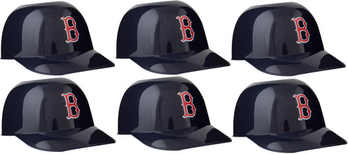 Boston Red Sox MLB 8oz Snack Size / Ice Cream Mini Baseball Helmets - Quantity 6