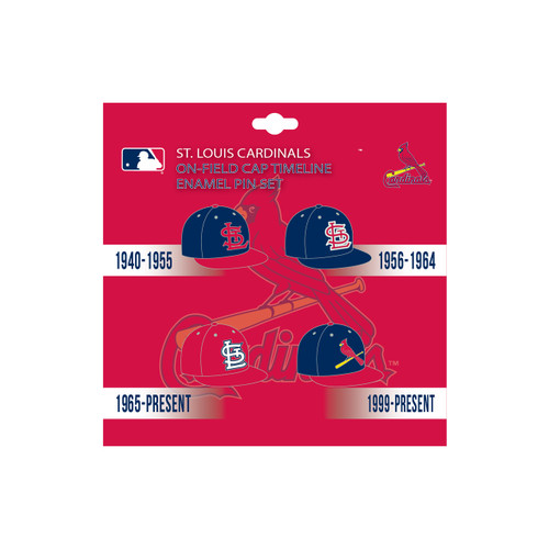 St. Louis Cardinals MLB On-Field Cap Timeline Enamel Lapel Pin Set
