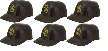 San Diego Padres MLB 8oz Snack Size / Ice Cream Mini Baseball Helmets - Quantity 6
