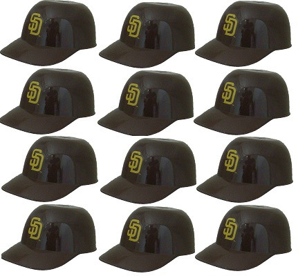 San Diego Padres MLB 8oz Snack Size / Ice Cream Mini Baseball Helmets - Quantity 12