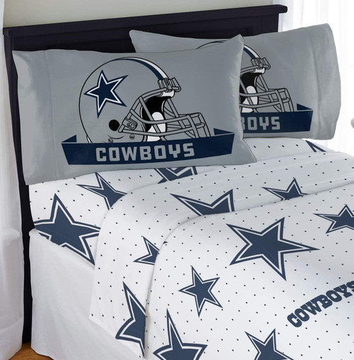NFL Dallas Cowboys Full Sheet Bed and Pillow Case Sheet Set