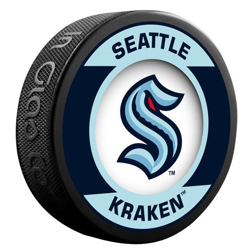 Mustang Product New York Rangers at Seattle Kraken 1st Game Matchup Collector's Puck w/Engraved 3-D Texture & Graphics 