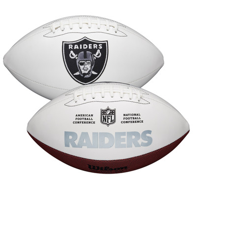 Las Vegas Raiders Full Size Official NFL Autograph Signature Series White Panel Football by Wilson