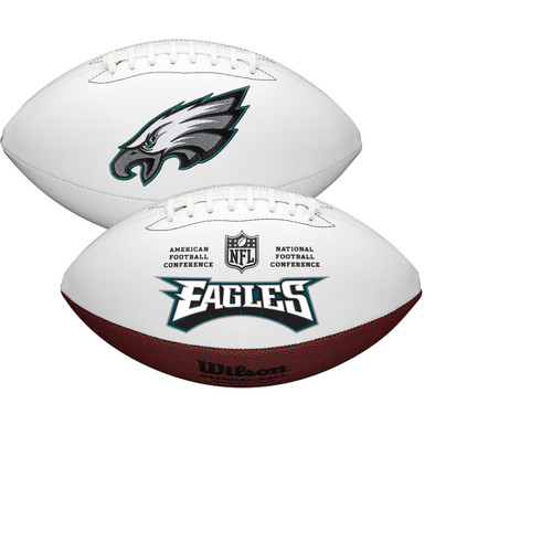Philadelphia Eagles Full Size Official NFL Autograph Signature Series White Panel Football by Wilson