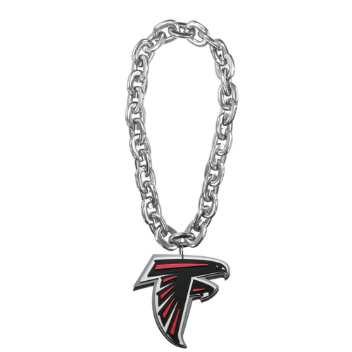 Atlanta Falcons NFL Touchdown Fan Chain 10 Inch 3D Foam Magnet Necklace - Silver