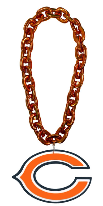 Chicago Bears NFL Touchdown Fan Chain 10 Inch 3D Foam Magnet Necklace - Orange