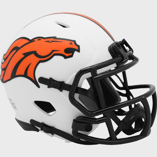 Denver Broncos Lunar White Revolution Speed Mini Football Helmet