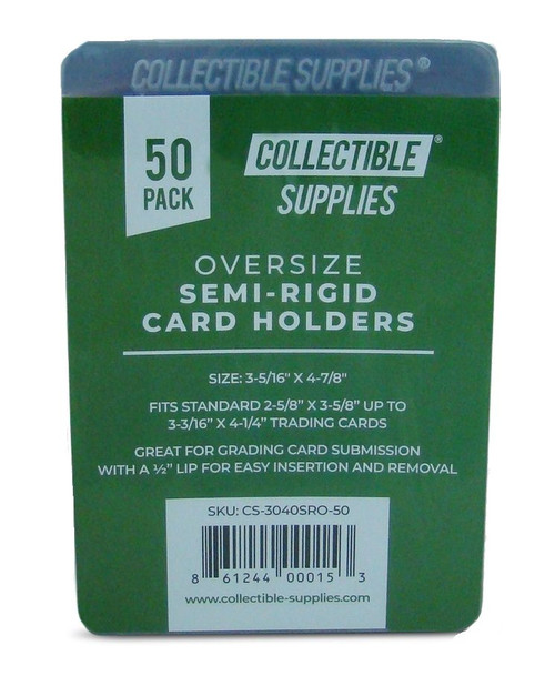 200 TALL SemiRigid Card Holders (Oversize for Graded Cards) with 1/2