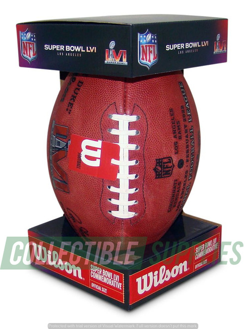 Super Bowl LVI (Fifty-Six) 56 Los Angeles Rams vs. Cincinnati Bengals Official Leather Authentic Game Football by Wilson in Box