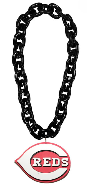 Cincinnati Reds MLB Fan Chain 10 Inch 3D Foam Magnet Necklace Black