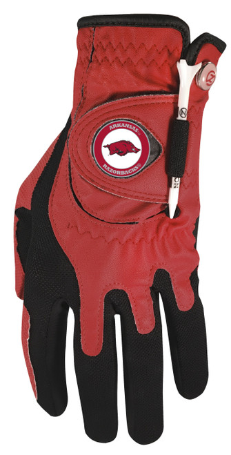 Zero Friction NCAA Arkansas Razorbacks Red Golf Glove, Left Hand