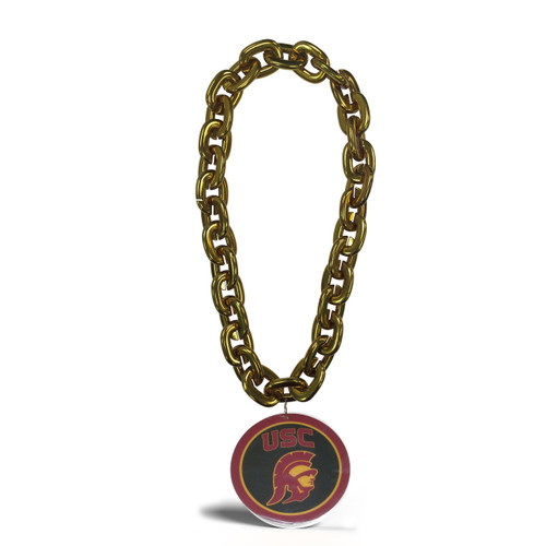 USC Trojans NCAA Touchdown Fan Chain 10 Inch 3D Foam Necklace Gold