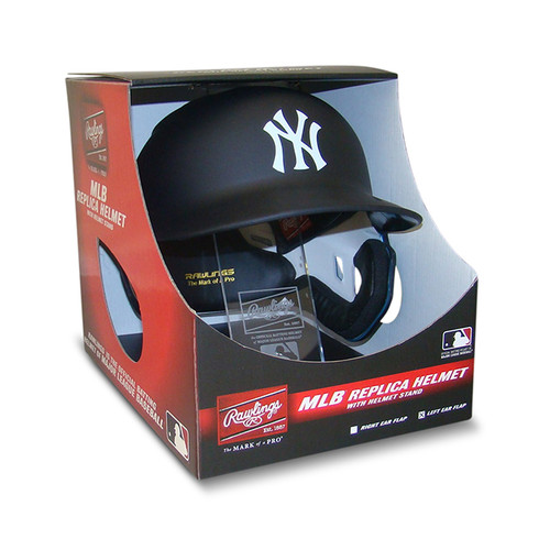 New York Yankees Matte Navy Blue Official Mach Pro Replica Baseball Batting Helmet in Box