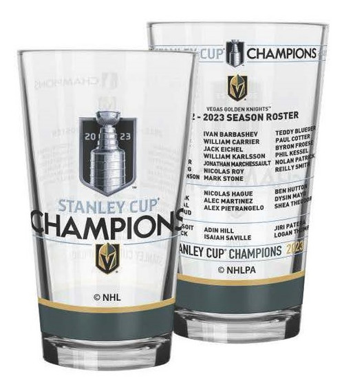 Las Vegas Golden Knights 2023 Stanley Cup Champions Official 16 oz. Roster Pint Glass