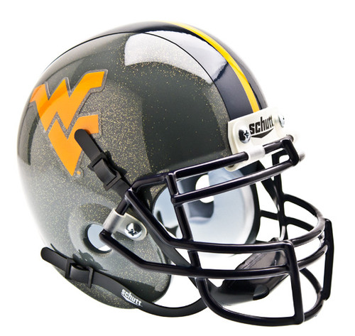 West Virginia Mountaineers Alternate Gray Schutt Mini Authentic Helmet