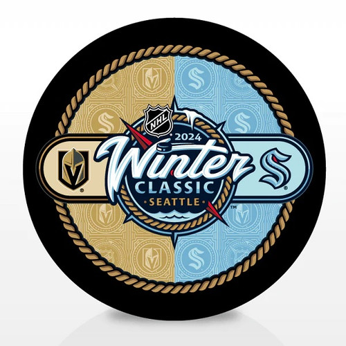 2024 Winter Classic NHL Dueling Inglasco Souvenir Puck - Vegas Golden Knights vs. Seattle Kraken