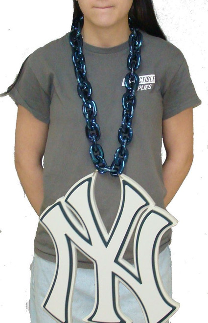 New York Yankees BIG LOGO 3D Fan Chain Foam Necklace