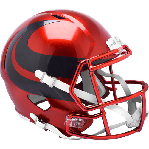 Houston Texans Alternate Red Chrome 2024 On-Field Riddell SPEED Full Size Replica Football Helmet
