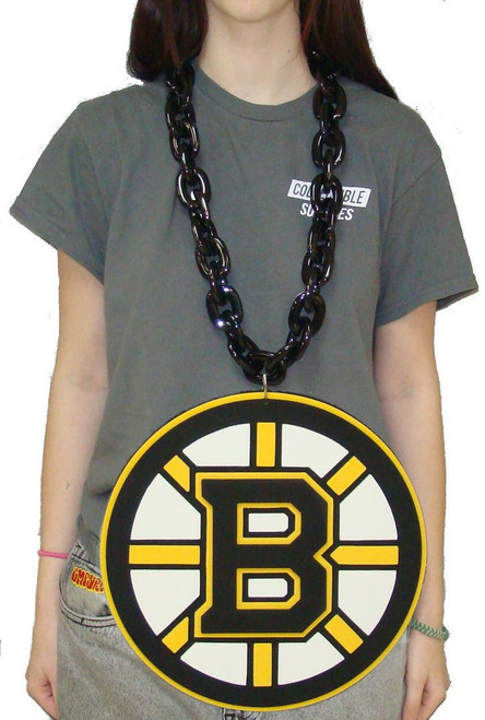 Boston Bruins NHL BIG LOGO 3D Fan Chain Foam Necklace Black