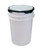White 6-Gallon Padded Ball Bucket with 30 Wiffle Balls for Practice