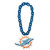 Miami Dolphins NFL Touchdown Fan Chain 10 Inch 3D Foam Magnet Necklace - Turquoise