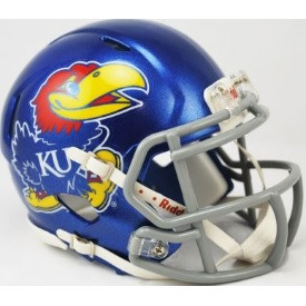 2003 ku football helmet Kansas Jayhawks White Revolution Speed Mini point chinstrap Weis offers preview of KU's