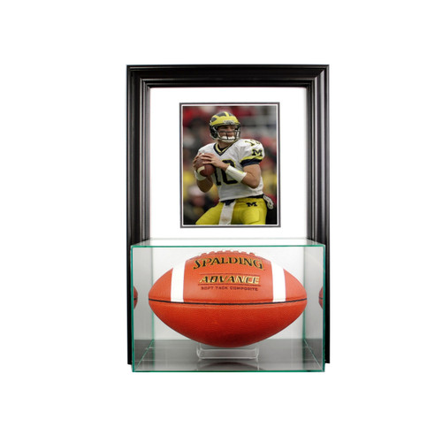 football display case with card holder Medikaison Wall Mount Lockable Clear View Full Size Anti Fade UV Protective Acrylic Door Wooden Signed Memorabilia Football Box Shelf Holder-Single Ball : Sports & Outdoors A great way to showcase baseball cards Sports card display case, Sports