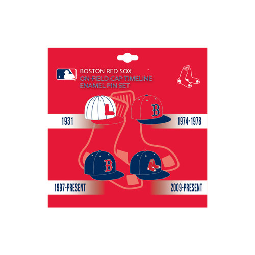 Boston Red Sox Collection Cap Timeline Pin Set