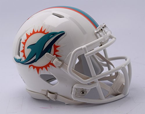 Riddell Mini Football Helm – Speed Miami Dolphins 1980–96 Throwback – Offiziell Lizenziertes NFL-Miniatur-Sammlerstück – 13 Cm – Kunststoff