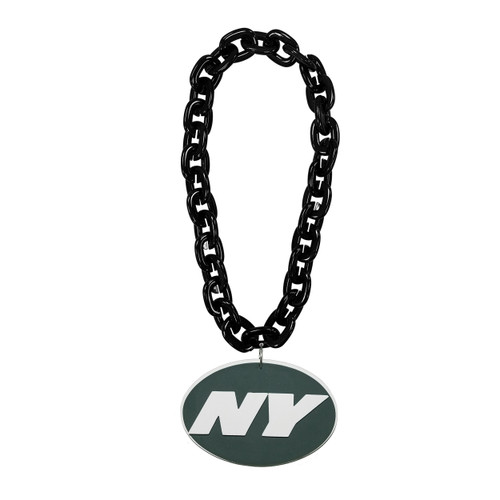 New NFL New York Jets BLACK Fan Chain Necklace Foam Made in USA