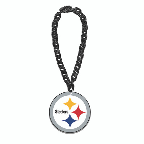 Fanfave Pittsburgh Steelers Logo NFL Touchdown Fan Chain 3D Foam Necklace, Size 10 | Collectible Supplies