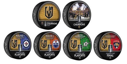 Vegas Golden Knights Unsigned Inglasco 2023 Stanley Cup Champions Logo  Hockey Puck Ceramic Christmas Tree Decorations Ornament - Mugteeco