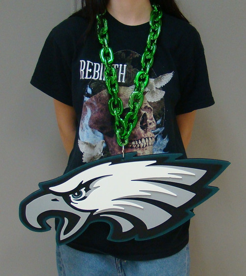 Philadelphia Eagles Fan Chain, Giant Green Necklace Licensed NFL