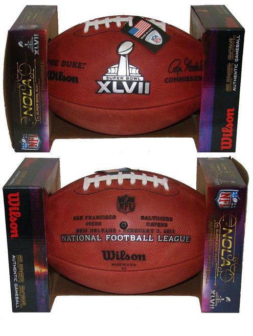 Super Bowl XLVII 47 Official Leather Authentic Game Football by Wilson