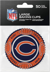 Chicago Bears NFL Baking Cups for CupCakes - 50 Pack - Cupcake Holders Liners