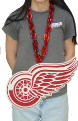 Detroit Red Wings NHL BIG LOGO 3D Fan Chain Foam Necklace