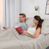 bedgear®  Hyper-Cotton™ Performance® Sheet Set, Couple In Bed, Split Head Mattress, Medium Beige
