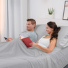 bedgear®  Hyper-Cotton™ Performance® Sheet Set, Couple In Bed, Split Head Mattress, Light Grey