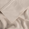 Bedgear®  Hyper-Linen™ Heat Deflecting Bamboo  Linen Sheet Set, Flat Sheet, Hem Detail, Medium Beige Color