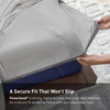 Bedgear® Dri-Tec™ Performance Moisture Wicking Sheets, Powerband Corner Fitted Sheet, Light Grey Color, upper flex, split head, split top bed sheets