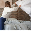 DreamFit™  Split Top King Comfort Stretch Knit Soft & Lightweight Bamboo Sheet Set, Making Bed