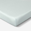 Crib Size - Bedgear Hyper-Linen Bamboo Blend Fitted Sheet On Mattress, Up Close Corner, Light Green Color