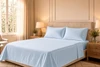 CozyFit 300TC Low Profile 9" - 12" 300TC Cotton Sateen Sheet Set - Made In The U.S.A. sky blue color