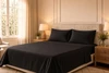 CozyFit 300TC Super Low Profile 6" - 9" 300TC Cotton Sateen Sheet Set - Made In The U.S.A. midnight black