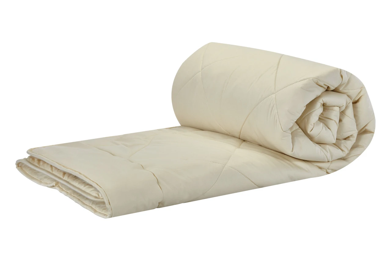 Sleep & Beyond myDual™ Pad, 100% Washable and Reversible Wool Mattress Pad, Crib 28"x52" with straps rolled