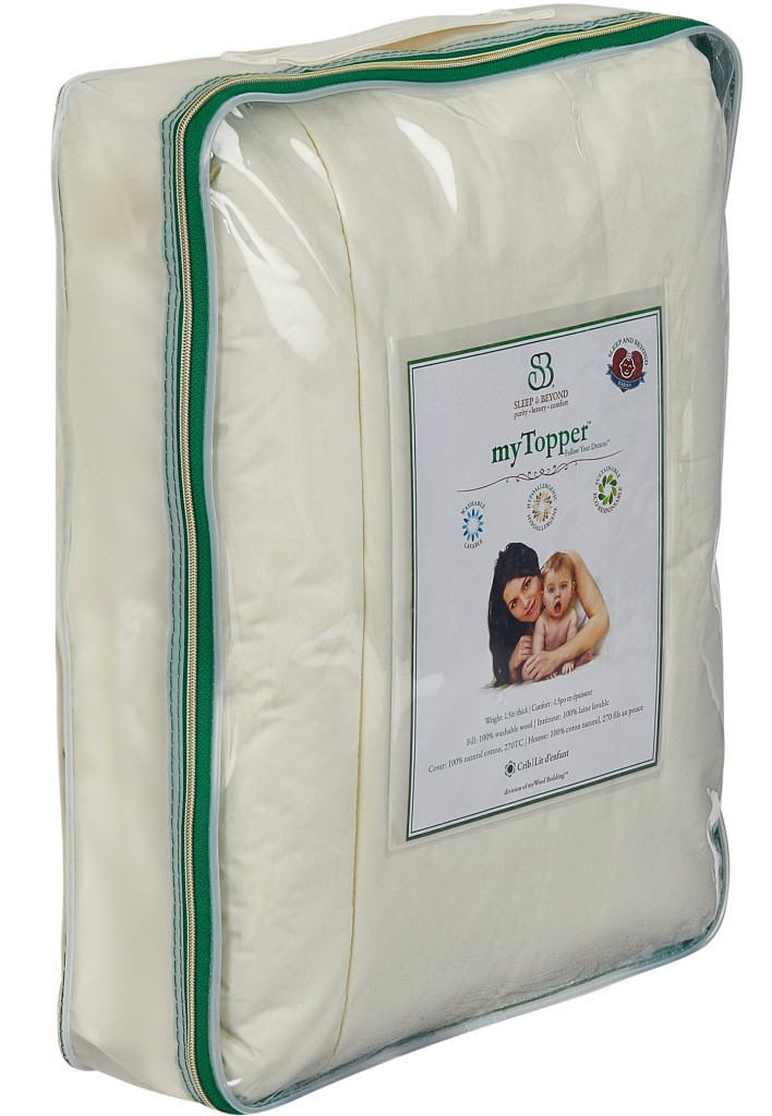 Sleep & Beyond myTopper™ 100% Washable Wool Mattress Topper Size Package