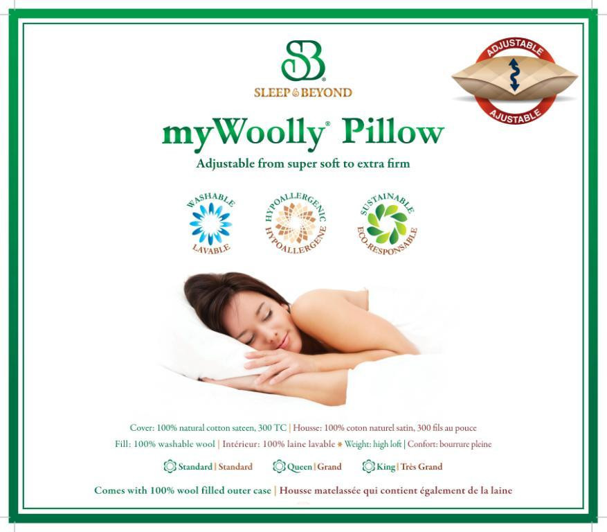 Sleep & Beyond myWool Pillow™ 100% Washable Wool Pillow Product Sheet 2